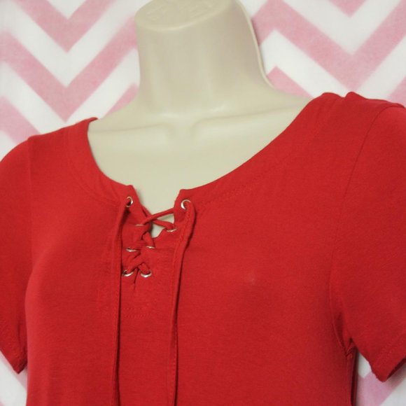 Cute Red Asymmetrical Dress Size M - Picture 5 of 5